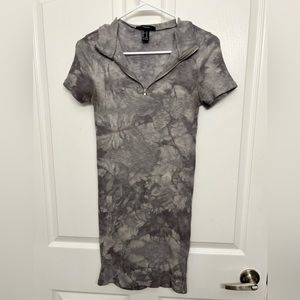Grey tie dye bodycon mini dress